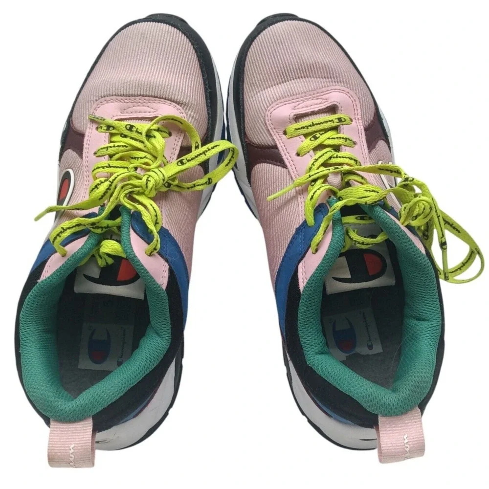 Champion 93Eighteen Block Youth size 5.5Y‎ sneakers Pink/Multi CHAMPION SHOES